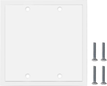 Henne Bery Modern Edge Decorative Wall Plate Switch Plate Outlet Cover, Durable Solid Zinc Alloy (Double Blank, White)