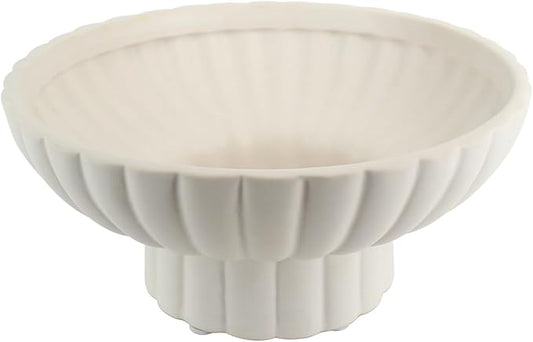 Small Modern Pedestal Bowl 8" Ceramic,Function as Catch-all Bowl,Home Decorative Bowl for Home Decor,Coffee Table Centerpiece