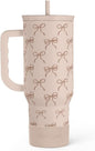 SANDJEST Bow Tumbler with Handle and Straw 40oz – Stainless Sleel Slider by SANDJEST