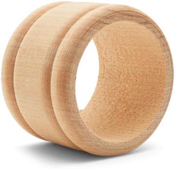 Unfinished Wood Napkin Rings Set of 100, 1-3/4 Inch Wooden Napkin Rings - Image 4