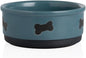 Sweejar Ceramic Dog Bowls with Bone Pattern, Dog Food Dish for Medium Dogs, Porcelain Pet Bowl for Water 35 Fl Oz (Fog Blue)