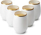 Oojami 40 Pack Disposable Plastic Wine Glasses 12 Oz Stemless Gold Rim Cups | by Oojami