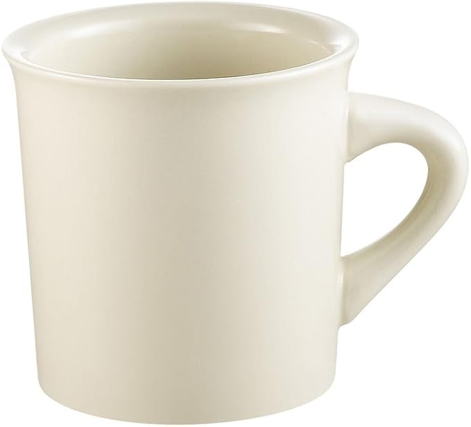 CAC China RolledEdge REC-38 8 oz Stoneware Mug American White 3.375 inch by CACChina