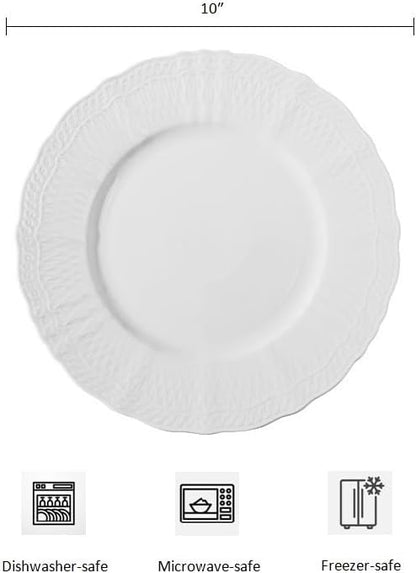 10 Inch Porcelain Dinner Plates Set of 4, Dishwasher safe, Microwave safe - Image 5