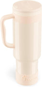 40 oz Insulated Tumbler with Handle and Push-Button Straw Lid, Stainless Steel by Coquella