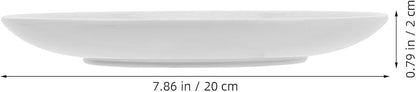 White Plastic Dinner Plates round 201mm Food Tray Sturdy Melamine Tableware for Home and Commercial Use Party Snack Serving Dishes