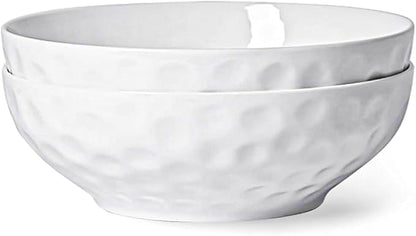 HOMBENE Large Pasta Bowls Set of 2, 9 Inch Pasta Serving Bowl Dinner Bowls, Wide and Shallow Microwave Dishwasher Safe Bowl Set of 2
