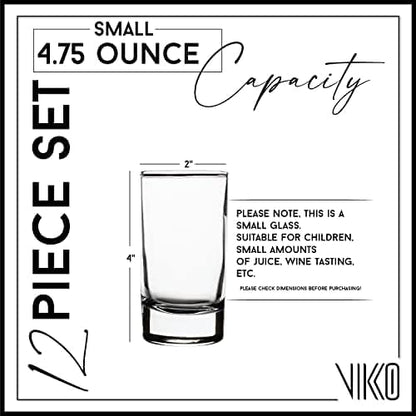Vikko Mini Juice Glasses, 4.75 Ounce SMALL Glass Cups, 2.1 Inch x 3.9 Inch - Image 2