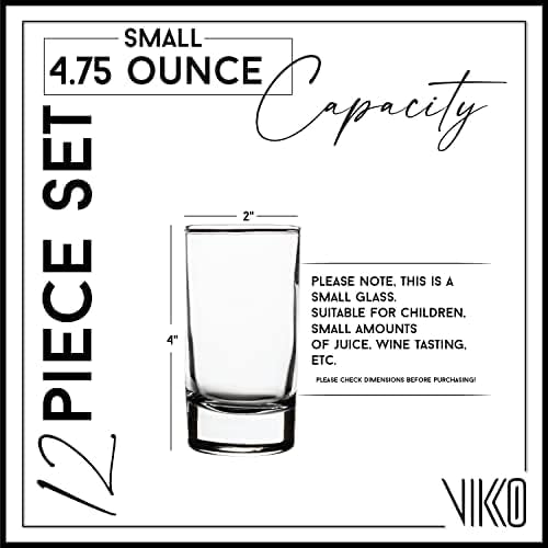 Vikko SMALL Juice Glasses, 4.75 Ounce Small Glass Cups, Thick and Durable Juice - Image 2