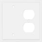 Henne Bery Modern Edge Decorative Wall Plate Switch Plate Outlet Cover, Durable Solid Zinc Alloy (Blank/Duplex, White)