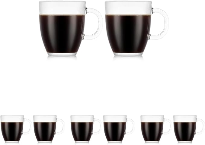 Bodum 12oz Bistro Coffee Mug Single-Wall Tempered Glass, 8 Pack by Bodum