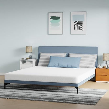 FDW California King Mattress 6 inch Gel Memory Foam Mattress Medium Firm Mattresses for Cool Sleep Relieving Pressure Relief CertiPUR-US Certified Mattress in a Box,California King