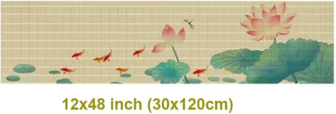 Asian Style Bamboo Table Runner, Ancient Chinese Paintings Zen Table Mat - Image 4