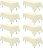 8 Pack Beige Tablecloth 60 x 102 Inch Rectangular Table Cloth for 6 Foot Rectangle Tables, Wrinkle Resistant Washable Polyester Fabric Table Covers for Wedding Party Banquet Buffet and Camping
