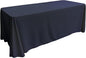 LA Linen Polyester Poplin Washable Rectangular Tablecloth, Stain and Wrinkle Resistant Table Cover 90x156, Fabric Table Cloth for Dinning, Kitchen, Party Navy Blue 90 in x 156 in