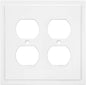 Henne Bery Modern Edge Decorative Wall Plate Switch Plate Outlet Cover, Durable Solid Zinc Alloy (Double Duplex, White)