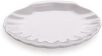 Restaurantware 3.1 x 2.9 Inch Shell Plates 10 Chip-Resistant Mini Tasting Plates - Serve Hors D'oeuvres Desserts or Snacks For Samples or Individual Portions White Porcelain Appetizer Plates