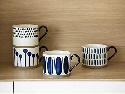 Koja Colorful Hand Painted Ceramic Mugs, 16 oz, Dishwasher Safe | Also - Image 4