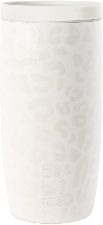 Simple Modern Insulated Travel Coffee Mug 360° Lid | 16oz | Leopard | Voyager by Unknown