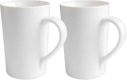 2 Pack 12 OZ Ceramic Coffee Cup Simple Pure White Ceramic Cup | Plain Large by Belinlen