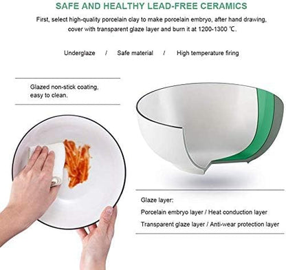 NJCHARMS Large Serving Bowls, 8'' Big Soup Bowl 60OZ Set of 3, White Ceramic Bowl for Kitchen, Pho Bowl for Pasta, Ramen, Soup, Fruit Vegetable, Microwave & Dishwasher Safe
