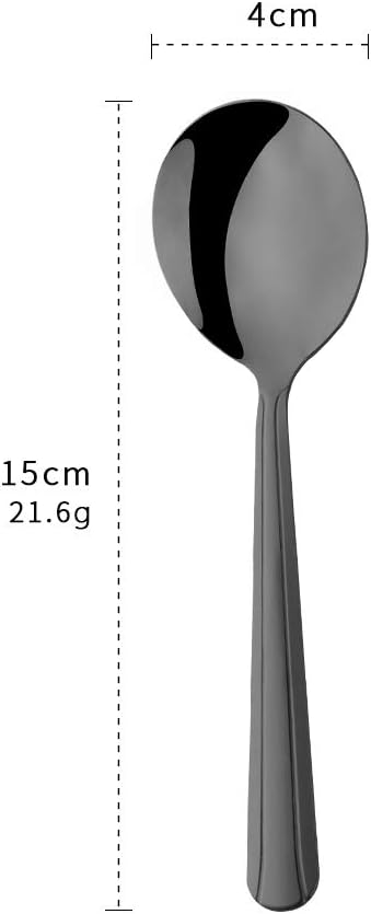 Bouillon Spoons Set of 12, 5.9 Inch Stainless Steel Soup Spoon, Metal Round - Image 7