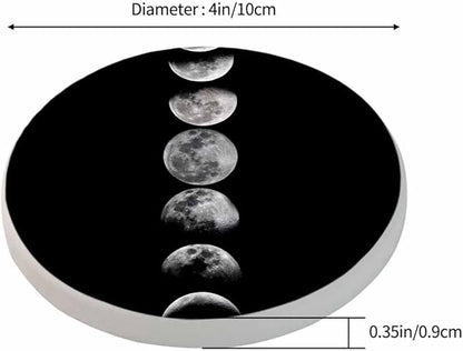 Eclipse Moon Coaster Lunar Universe Astronomy Nature Planet Space Sphere Dark Night Tabletop Protection for Any Table Type Wood, Granite, Glass, Soapstone, Sandstone, Marble, Stone Tables