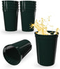 PartyPrints 10 Pack Small 10 to 12 oz Dark Green Reusable Blank Plastic Cups by PartyPrints