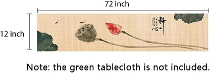 Asian Style Bamboo Table Runner, Ancient Chinese Paintings Zen Table Mat - Image 4