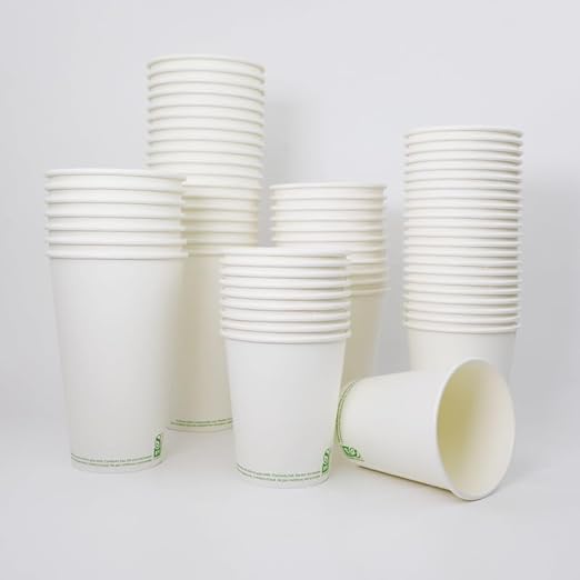 Amazon Basics Disposable Compostable Paper Coffee Cups - Image 3