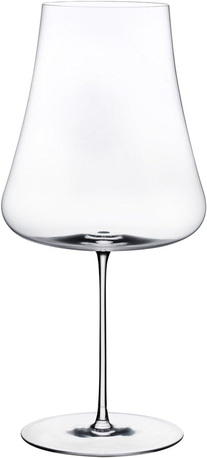 NUDE Red Wine Glass, Stem Zero Volcano – Crystal Large Long Stem Wine Glass for Medium to Full Bodied Red Wines, Tapered Bowl, Lead-Free, Dishwasher Safe, 33 3/4 oz