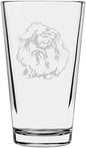 Pekingese Customizable Dog Themed Etched All Purpose 16oz Pint Glass