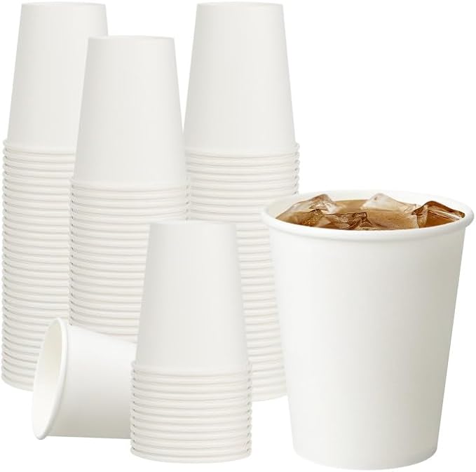 RACETOP 8 oz 300 Pack Disposable Paper Coffee Cups, Disposable Paper Cups by RACETOP