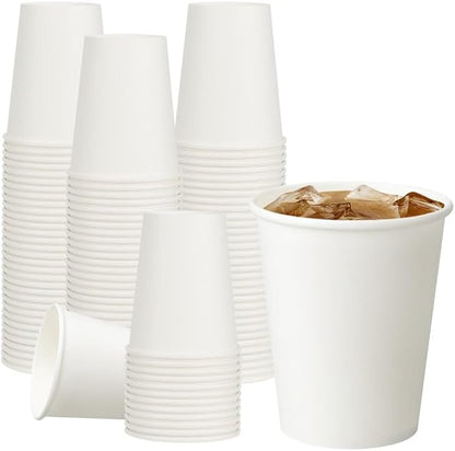 RACETOP 8 oz 300 Pack Disposable Paper Coffee Cups, Disposable Paper Cups by RACETOP
