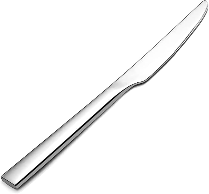E-far Dinner Knives Set of 12, 8.9 Inch Stainless Steel Serrated Steak Butter by E-far