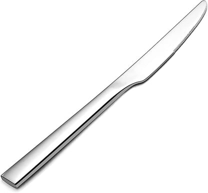 E-far Dinner Knives Set of 12, 8.9 Inch Stainless Steel Serrated Steak Butter by E-far