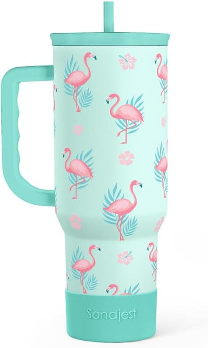Flamingo Tumbler, Stainless Steel Insulated Tumblers Coffee Mug Cup by SANDJEST