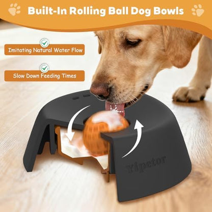 Yipetor Slow Feeder Dog Bowls for Liquid Treat, 【Enrichment Ball-Roll】 Bone - Image 2