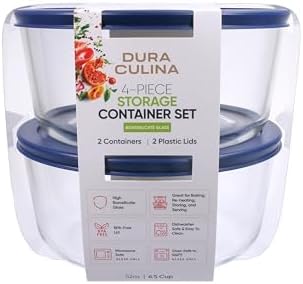 4-Piece Glass Food Storage Containers Set | 6.5-Cup, Leakproof | Microwave - Image 4