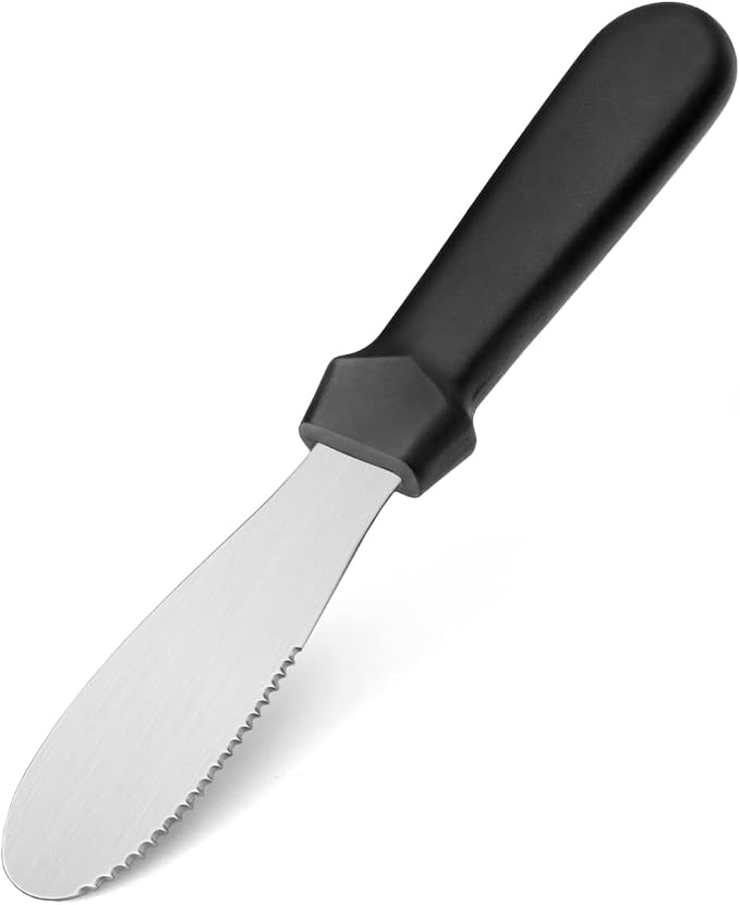 New Star Foodservice Plastic Handle Stainless Steel Butter Spreader - Image 2