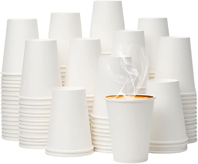 YEEHAW 12 oz Coffee Cups Disposable Paper Cups 300 Pack | White, Leak-Proof & by YEEHAW