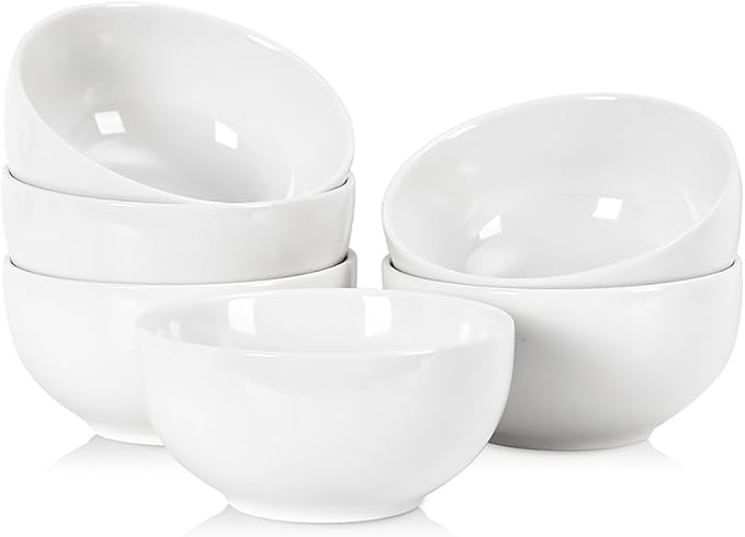 Selamica Ceramic Ice Cream Bowls, 12 oz Small Bowls Set of 6, 4.7 Inch Ceramic by Selamica