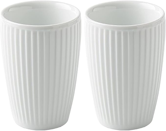 Sizikato 2pcs Pure White Porcelain Tumbler, 9 Oz Drinking Cup Coffee Cup by Sizikato