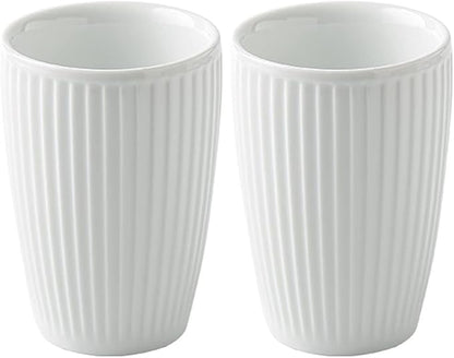 Sizikato 2pcs Pure White Porcelain Tumbler, 9 Oz Drinking Cup Coffee Cup by Sizikato