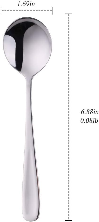 Buyer Star Bouillon Spoon Sets, 7-Inch Round Soup Spoons, Stainless Steel - Image 6
