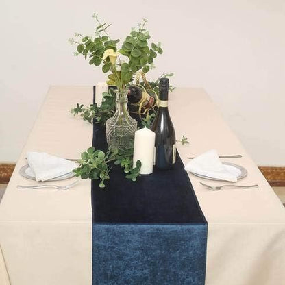 10 pcs 12x108-Inch Navy Blue Premium Velvet Table Runners Wedding Reception - Image 6