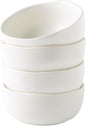 AmorArc Stoneware Cereal Bowls for Kitchen, 28oz Large Ceramic Soup Bowls Set of 4 for Meal, Snacks,Soup, Oven, Microwave&Dishwasher safe Kitchen Bowls with Wavy Rim, Matte White