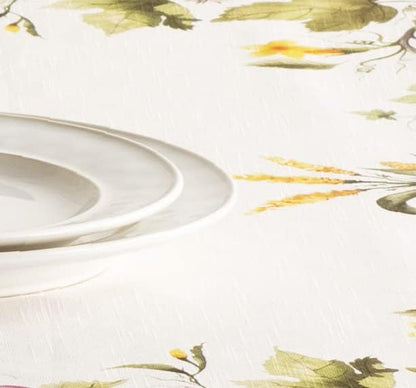 Maison d' Hermine Table Cloth Square Table 100% Cotton 54 x 54 Inches Fall Tablecloth Reusable Everyday Use for Thanksgiving Christmas Decorations Dining Farmhouse (Pumpkin Garden - Cloudy Cream)