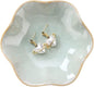 Lotus Leaf Shape Decorative Ring Tray, Small Key Bowl, Ceramic Trinket Tray Jewelry Dish Organizing Necklace Earrings, Home Decoration for Mom Best Friend Sister, Light Green.