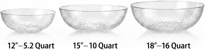 Lillian Collection Stunning Clear Plastic Round Hammered Bowl - Image 4